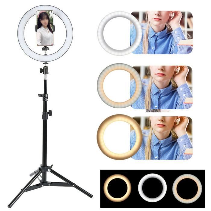 16cm LED Dimmable Ring Light avec trépied de clip de téléphone portable pour le maquillage en direct
