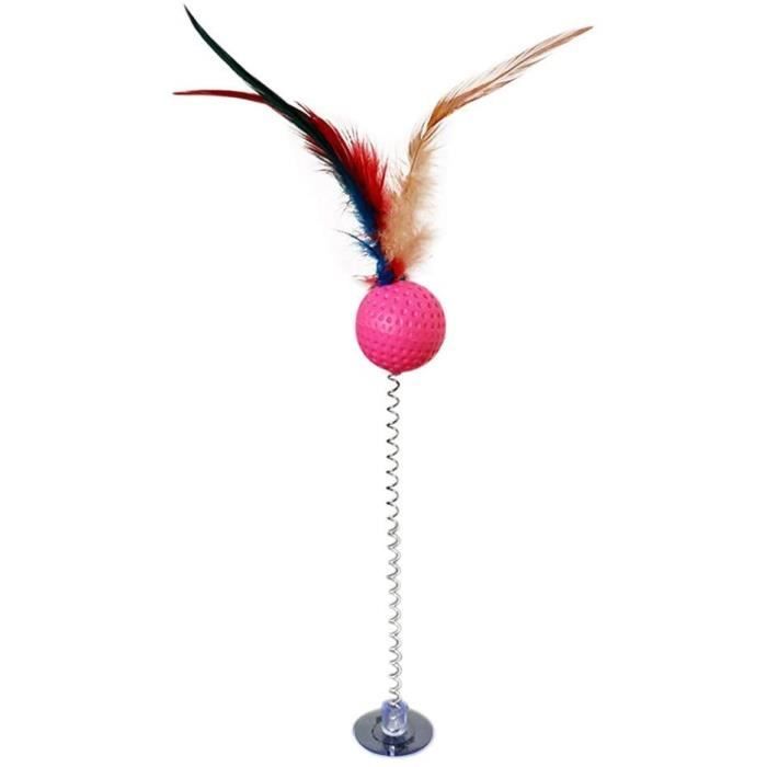 Etosell. Chat 30CM Sucker Spring Rainbow Ball Feather Funny Cat Stick 3 Sets Mixed Color by 101636