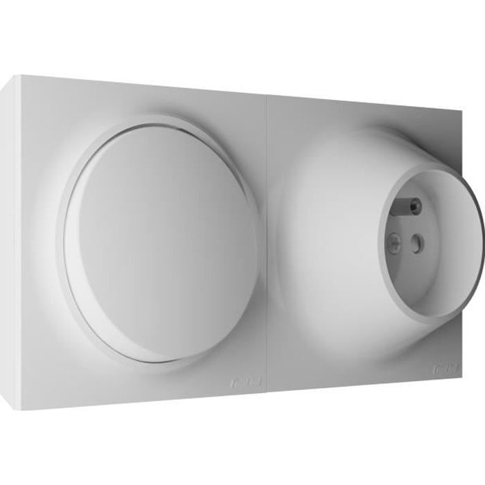 FONTINI - Va-et-vient + Prise 2 P+T blanc Neo Evo