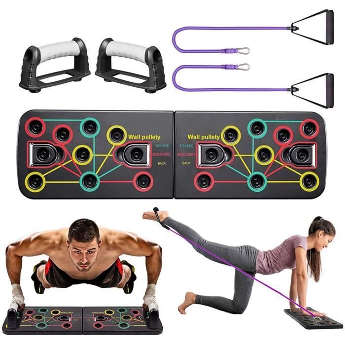 DIP STATION ane Planche de Pompes 13 en 1 avec Bandes de reacutesistance eacutequipement de Fitness Multifonction Pushup Gymgriz1859