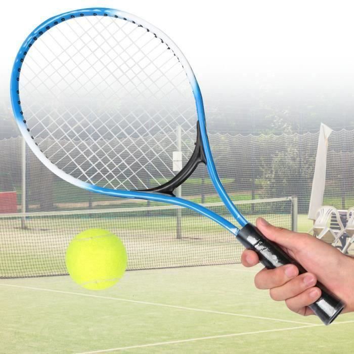 Raquette de tennis pour enfants en alliage de fer-Raquette d'entraînement pour débutants avec balle et sac de transport MKK65