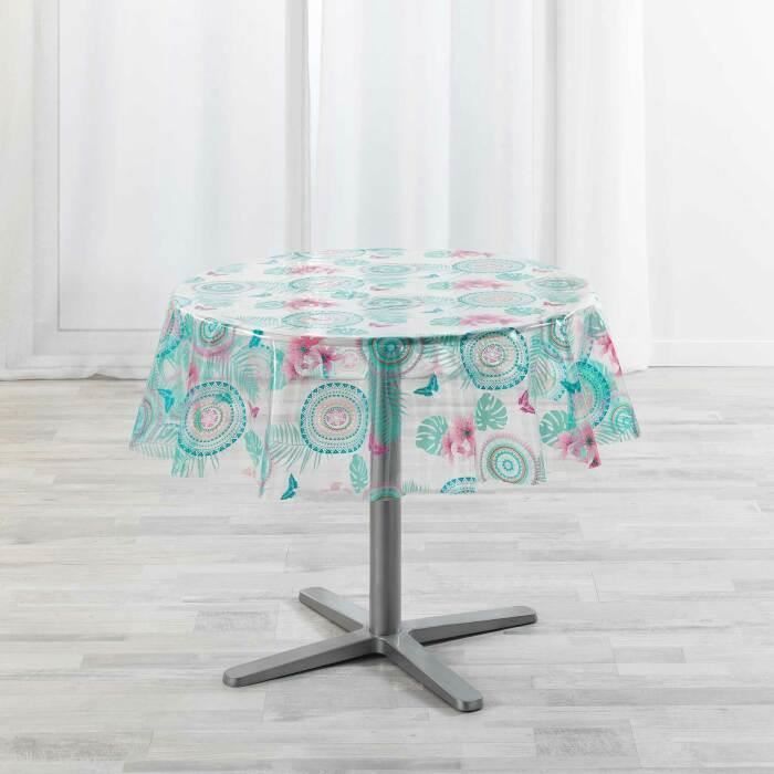 NAPPE CRISTAL RONDE (0) 140 CM PVC IMPRIME 14/100E DAMANLYS