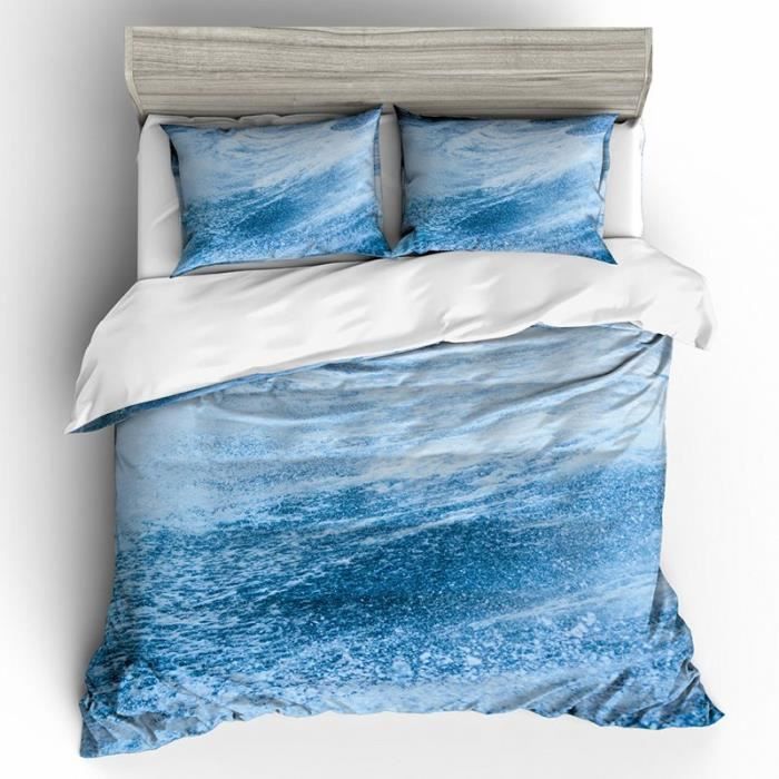 Vague Mer Parure de Couette 3D Imprime-1 Housse de Couette 200 x 200 cm + 2 Taie d'oreiller 50 x 75 cm 18