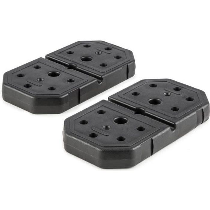 Klarfit Set Plaques de poids 2 x 7kg - pour station de musculation pour Ultimate Gym 9000 - Plastique résistant aux chocs - Noir