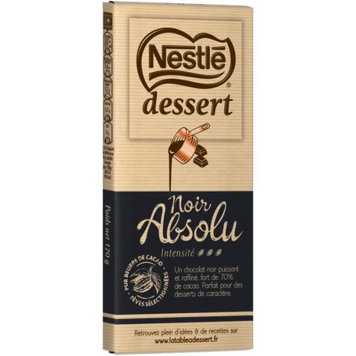 NESTLE DESSERT Chocolat noir absolu - 170 g