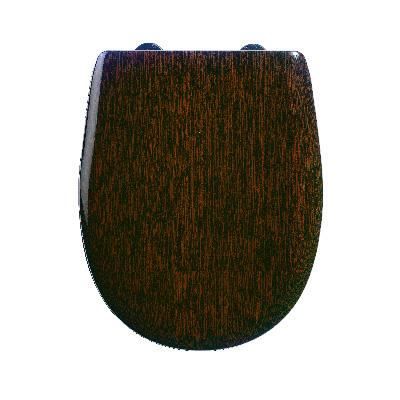 Abattant wc bois mat -Wengé brillant- - descent...