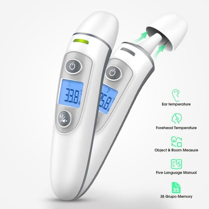 Thermomètre Frontal Infrarouge Sans Contact -Thermomètre Digital Sans Contact pour Bébé et Adulte