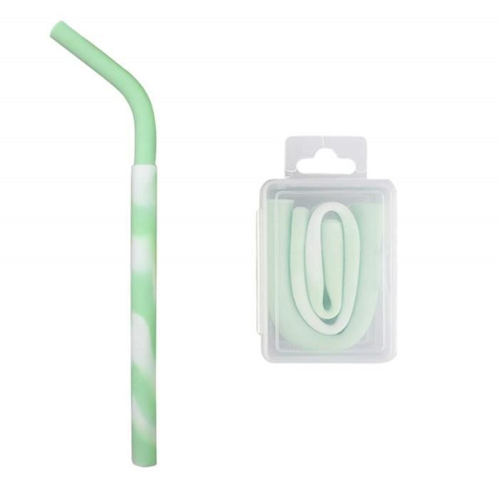 XM3286-Mancooy 1pc Pailles en Silicones Lavable Réutilisable Portatif de Grade Comestible Piquant des Pailles avec la Bo