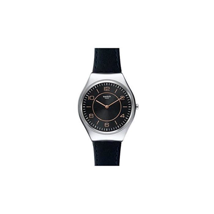 Swatch Skin Irony Femme 38mm Bracelet Cuir Bleu Quartz Montre SYXS110