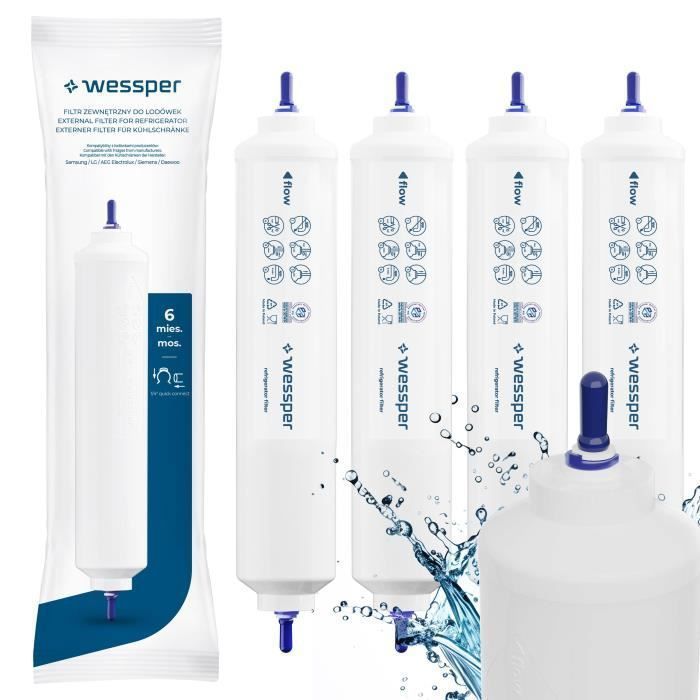 4x Wessper Filtre a eau, accessoires de rechange pour réfrigérateur LG GRL1966TLQA