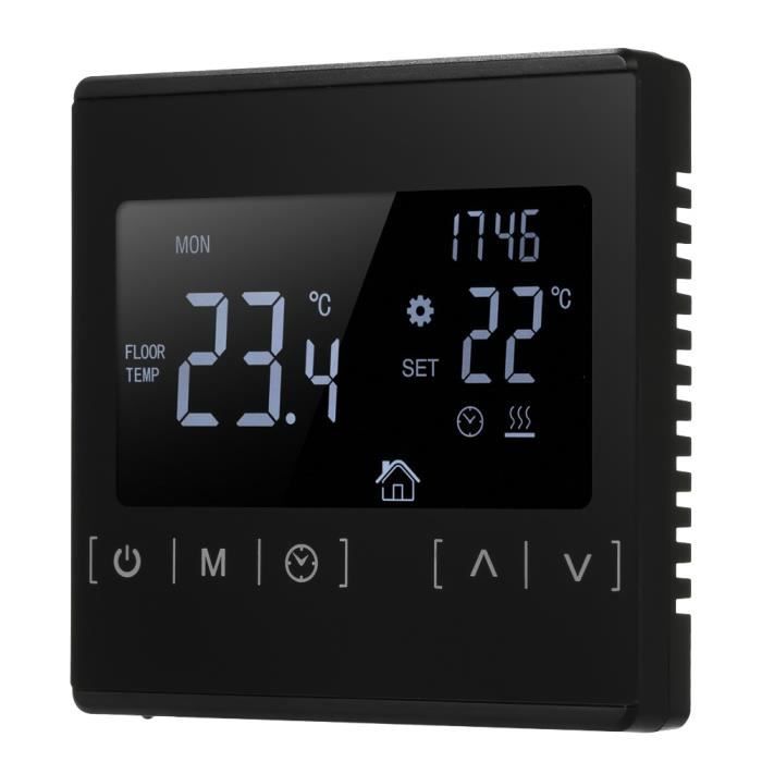 Type1 black -Thermostat s mart à écran tactile LCD,chauffage électrique au sol,régulateur de température pour maison