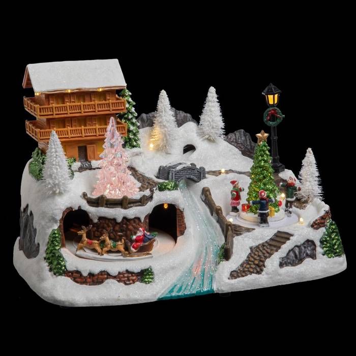 Village de Noël Chalet Lumineux et Animé - Achat / Vente village