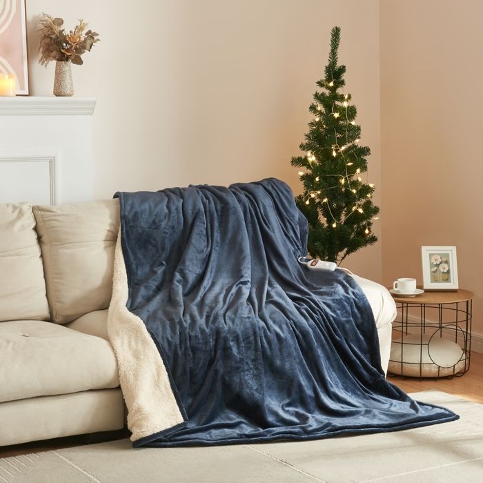 Couverture chauffante électrique Archi 120W 200 x 150 cm bleu foncé