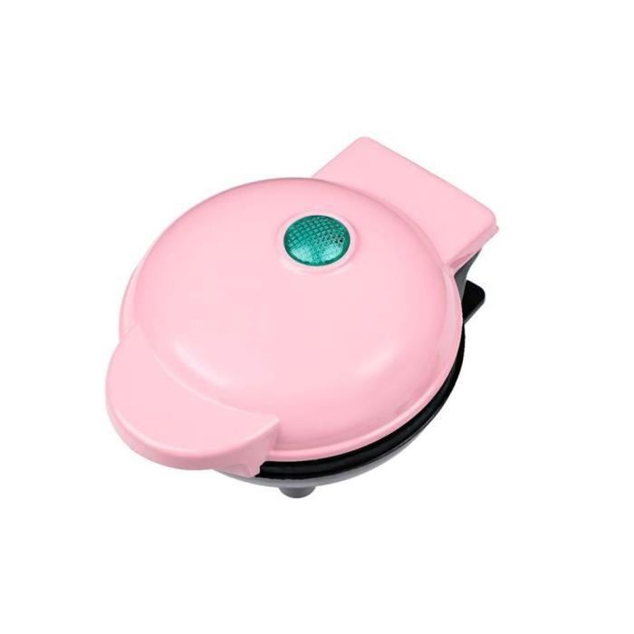Gaufrier Compact Jocca 500W - Plaques Antiadhésives - Rose - Gaufres En 2-3 Minutes