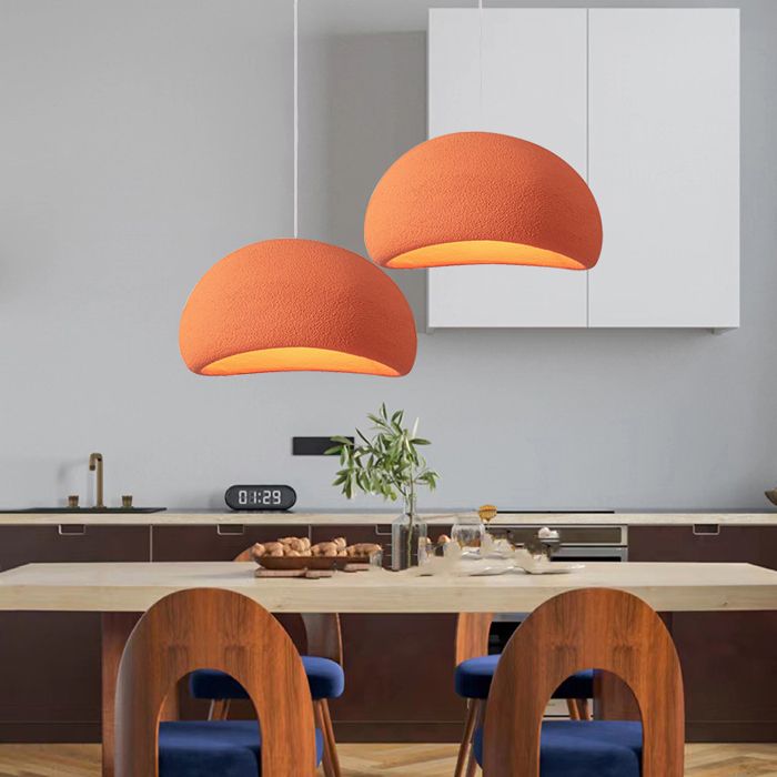 SNOGOLD Suspension Scandinave Moderne Lustre Créatif Abat-jour Orange E27 Luminaire de Style Morandi Éclairage pour Salon Chambre