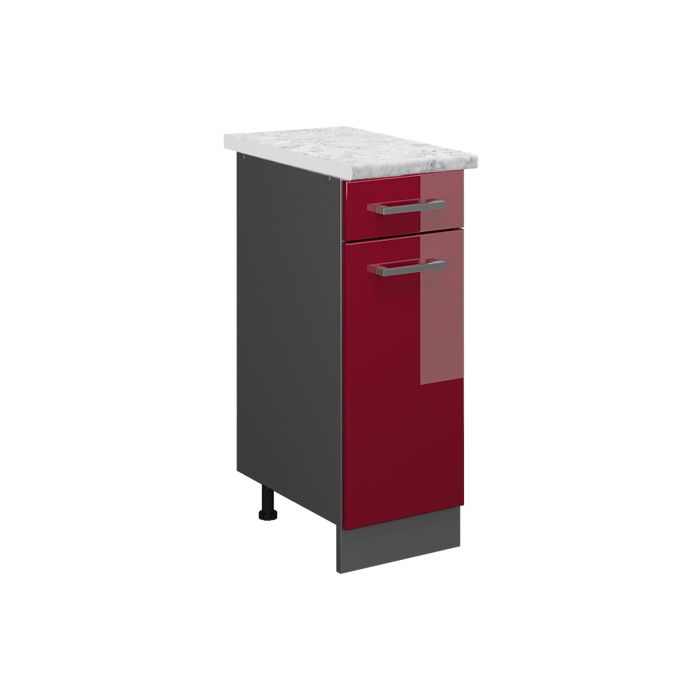 Meuble cuisine R-Line 30cm PT Marbre Rouge brillant/Anthracite Vicco 46842