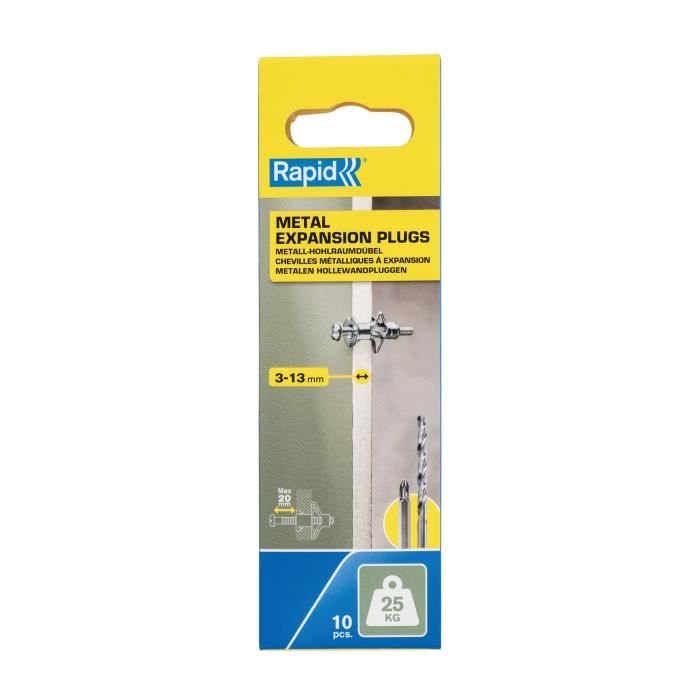 Blister de 10 pcs. bouchons d'expansion métalliques ø8x32 vis m4x40 5001546 rapid