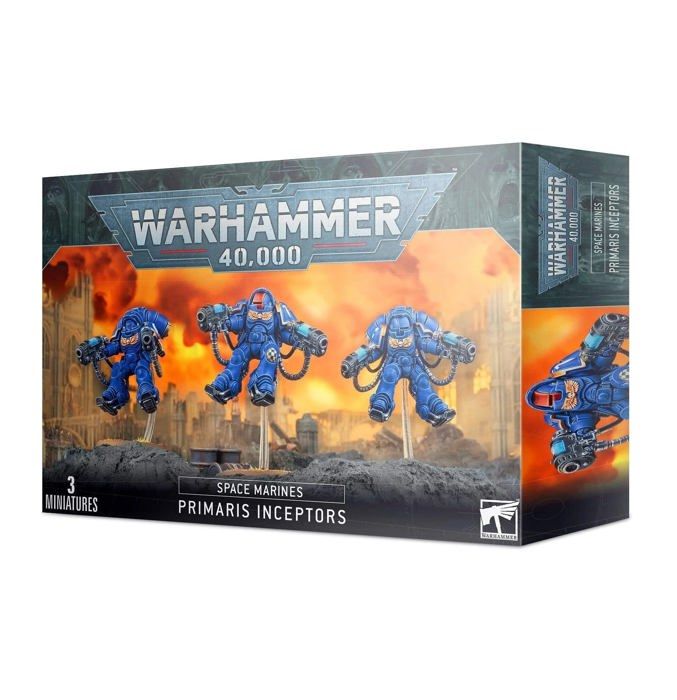 Figurine - Games Workshop - Warhammer 40k - Space Marine Primaris Inceptors - Kit plastique - 3 figurines
