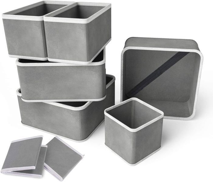 Organisateur de tiroir boîte de rangement pliable en tissu pour sous-vêtements soutiens-gorge chaussettes cravates écharpes j