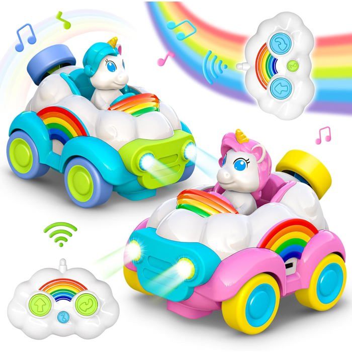 Voiture RC Musique Voiture Télécommandée Dinosaure - Avec Lumières Et Musique - Pour Enfants 2-6 Ans - Rechargeable USB - Cadeau Idéal Cadeau Enfant 2-6 Ans