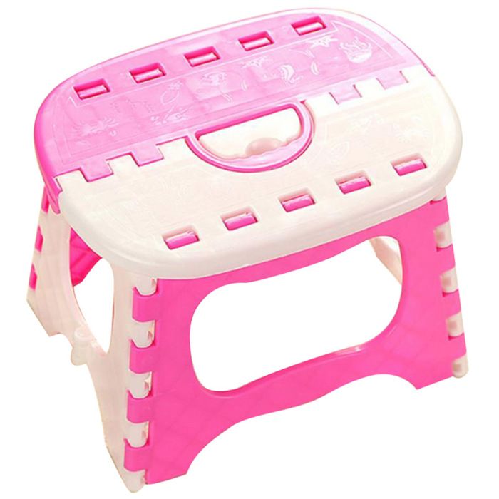 Tabouret pliable en plastique pour enfants et adultes outil portable pour activités de plein air (rose) Label