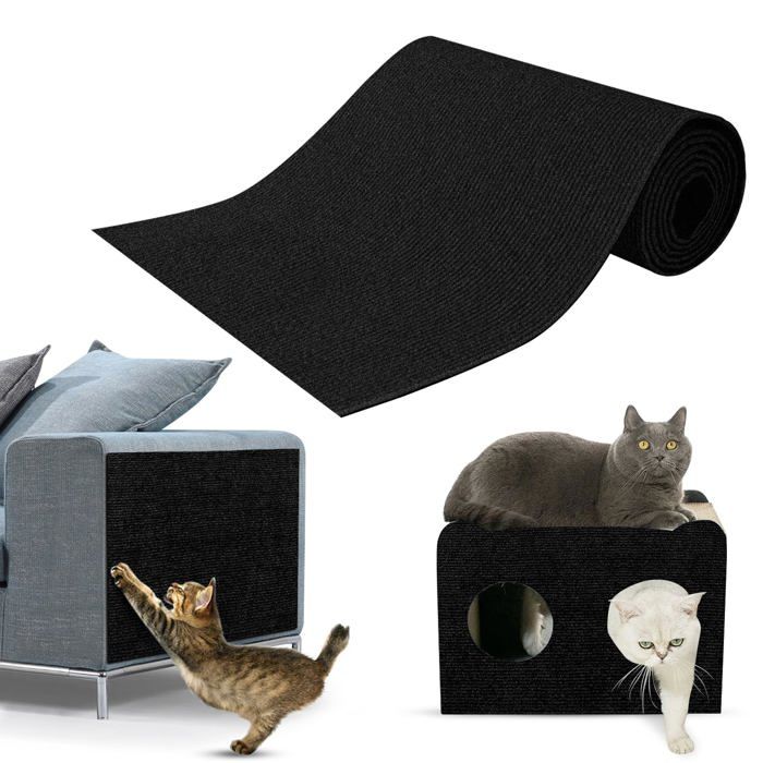 Comparer les prix de Griffoir Chat CanapéProtection canape Chat TapisProtecteur de Rayure ProtecteursDIY Tapis à gratter pour 100X30cm Noir