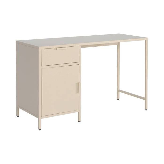 Bureau enfant acier laminé 1 tiroir. beige. L 120 x P 50 x H 75 cm