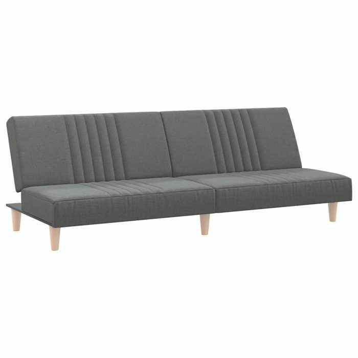 CHIC Canapé-Lit - Lit gigogne Convertible - gris foncé tissu - 200x89x70 cm 672231 S11