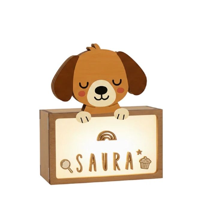 Lampe à poser - Chien - Personnalisable - LED intégrée - Pour chambre denfant