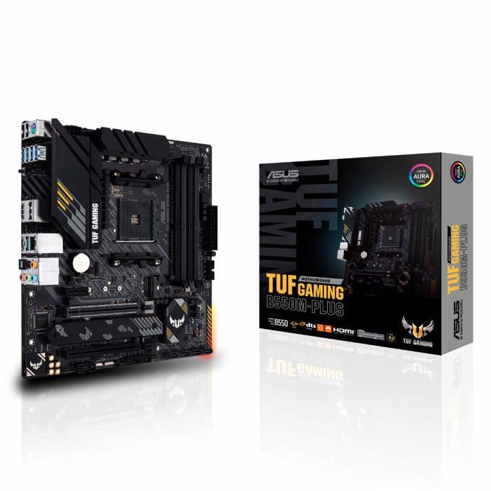Asus TUF GAMING B550M PLUS AMD B550 AM4 Micro ATX 4 DDR4 HDMI DP XFire 2.5GB LAN PCIe4 RGB Lighting .2 - vue 2