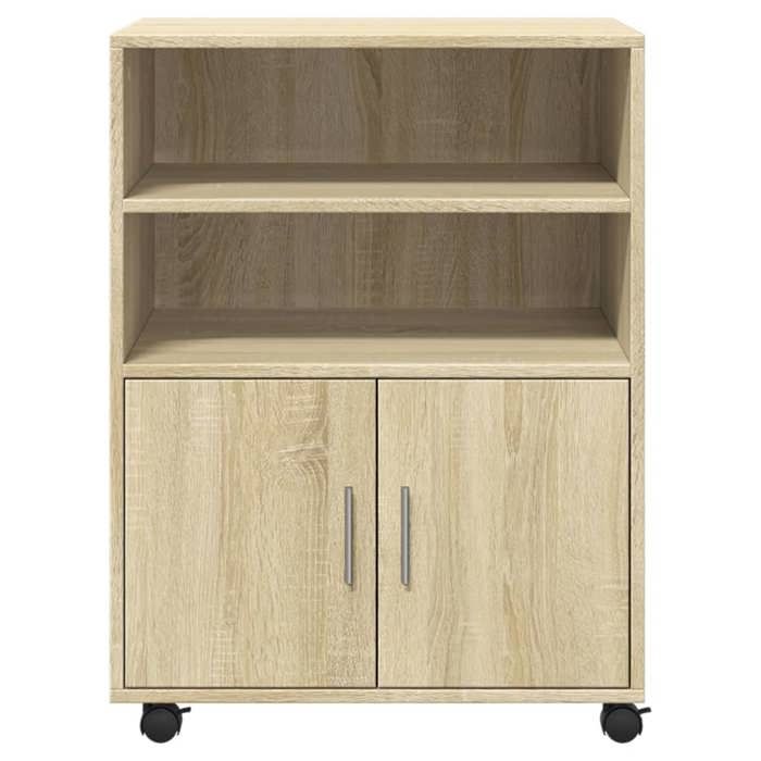 SALE dhiver Armoire à roulettes - BURKE - meuble de bureau - chêne sonoma 60x48x81 cm - Bois dingénierie AA1368