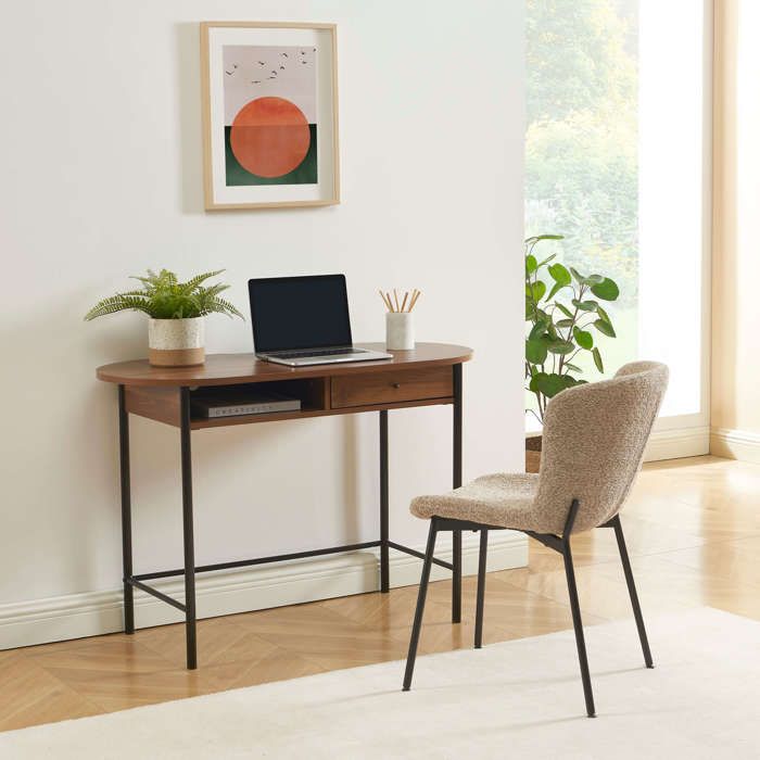 Bureau GAIA effet noyer et noir 110 cm