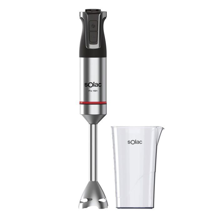 Mixeur plongeant - Solac - 1500W - Turbo boost - Acier inoxydable - Anti-éclaboussures - 42 cm de hauteur - Écrasage Mixeur plongeant - Solac - 1500W - Turbo boost - Acier inoxydable - Anti-éclaboussures - 42 cm de hauteur - Écrasage