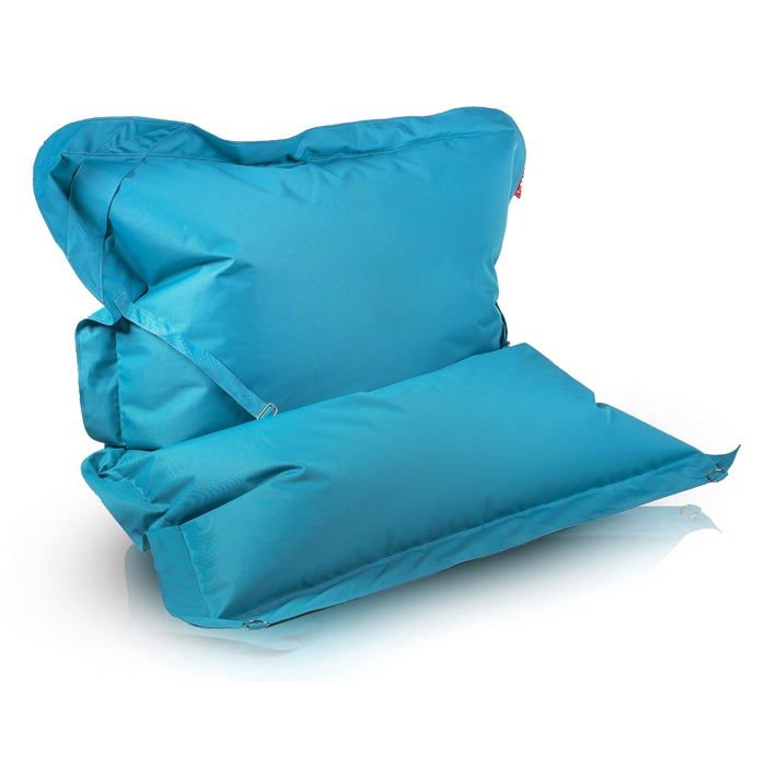 Pouf coussin géant avec sangles siège rembourré en polyester imperméable assise EPS intérieur extérieur Bleu Ciel Nc7 M