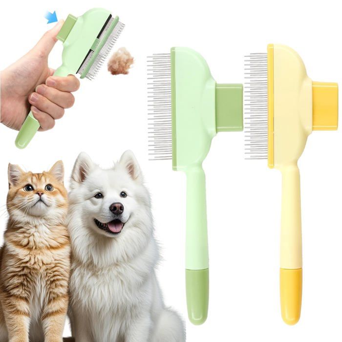Comparer les prix de 2 Brosses Chat Autonettoyantes - Enlève Poils Morts - Stimulation Cuir Chevelu - Pour Chats Chiens