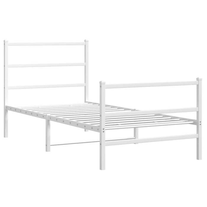 Sale SpringLit 1 places Blanc - 90x190 cm - LEMON® - Cadre de lit métal - sans matelas - avec pied de lit blanc 90x190cm 4516737