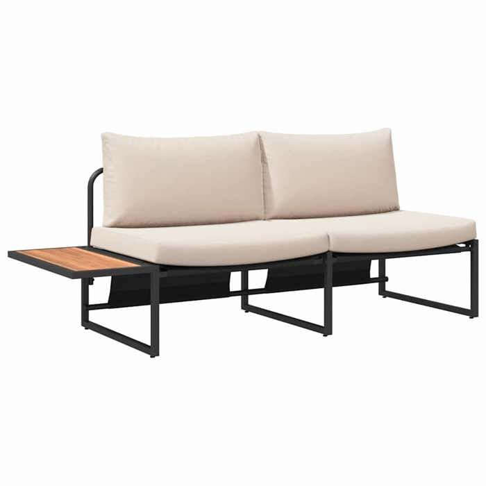 （SOLDES Dété）Canapé de jardin - SHIELD Canapé dextérieur - Pour jardin - avec coussin Taupe 2005x70x855cm Acier 3740897