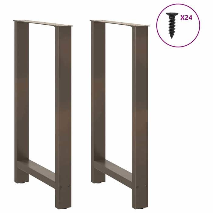 Seasonal SalePieds de table de bar en acier naturel 2 pcs - SHELD - PIED DE TABLE/Accessoire pour table - 60x(100-101)cm HT3122