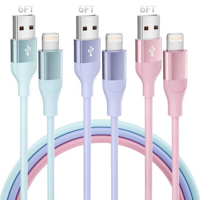 Chargeur Iphone 3m Câble USB Pour IPhone 14 13 12 11 Pro Max Xs 8 Plus IPad Cable De Charge Usb Lightning