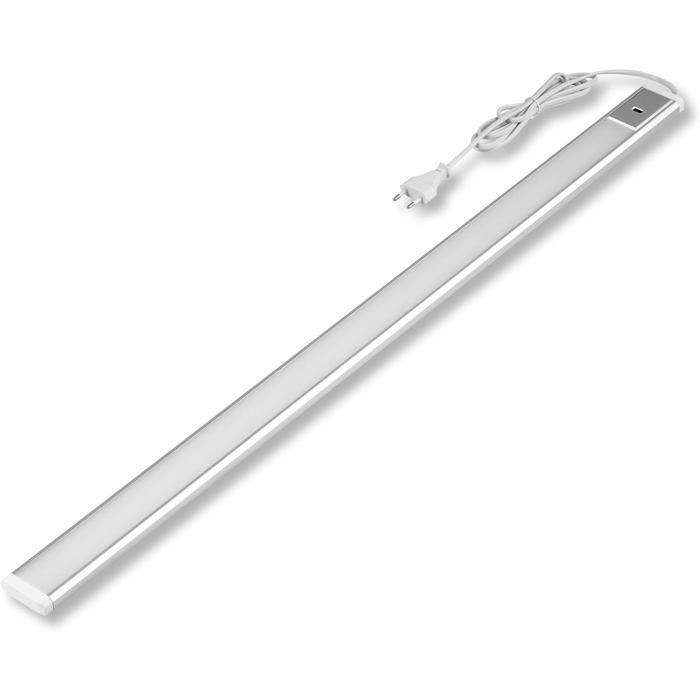 Éclairage sous meuble LED - CACTOSE - Aluminium robuste - 90 cm - 10 W - 850 lumens - 3000 K - Capteur sans contact