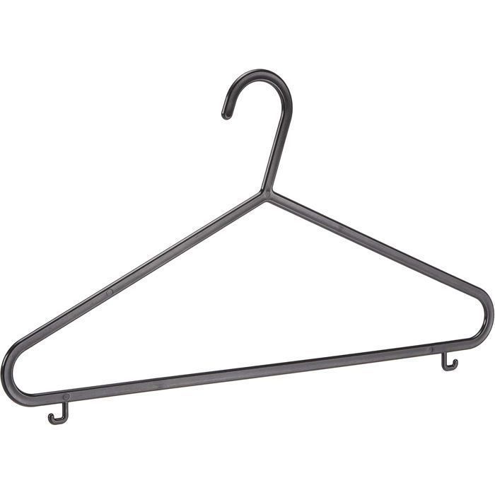 Lot de 5 cintres avec Barre pour Pantalon et Crochets Noir