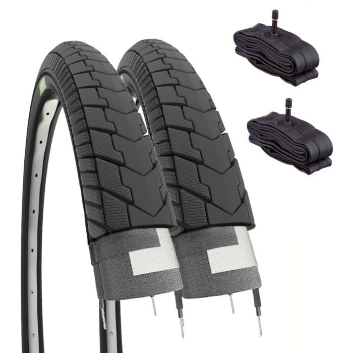 Kit 2 Pneus VTT 26 X 1,95 (50-559) + Chambres à Air Valve Américaine – Kenda, Pression 40-65 PSI