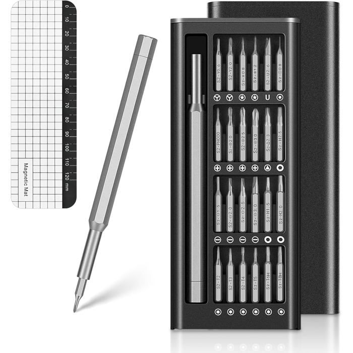 25 en 1 Kit De Tournevis de PréCision Mini Set Outils Portables Avec Torx T5 Tournevi Triangle Pour Macbook iphone Switch Ps4 Ps5