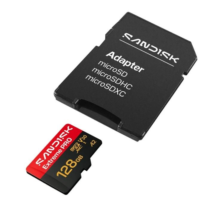 SanDisk Extreme PRO Carte mémoire flash adaptateur SD inclus e A2 / Video Class V30 / UHS I U3 microSDXC UHS I
