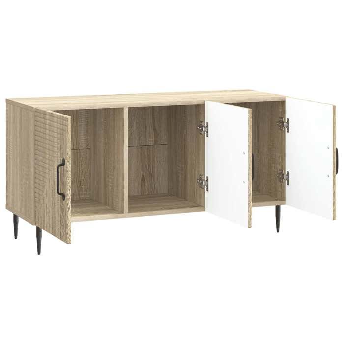 Meuble TV - vidaXL - bois dingénierie - chêne sonoma - pieds en métal - style vintage - 99 x 345 x 50 cm 787irt70c