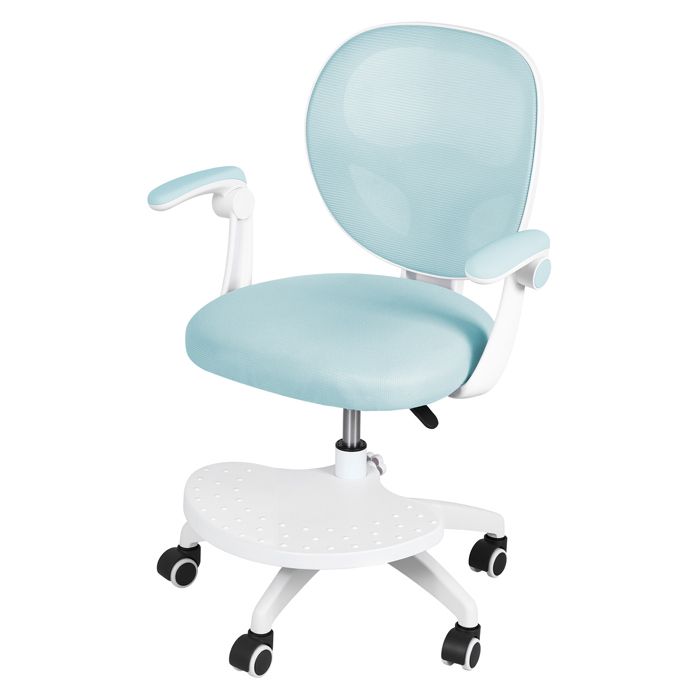 Chaise de bureau enfant - WILITTO - Rotation à 360° - Accoudoirs rabattables - ergonomique - Hauteur réglable - 89x45x49cm - Bleu