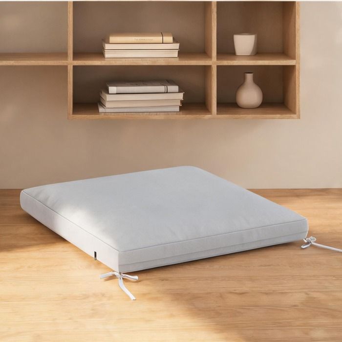 Lot de 2 coussins dassise carrés 50x50 cm pour chaise de jardin garnissage mousse haute densité 7 cm housse polyester