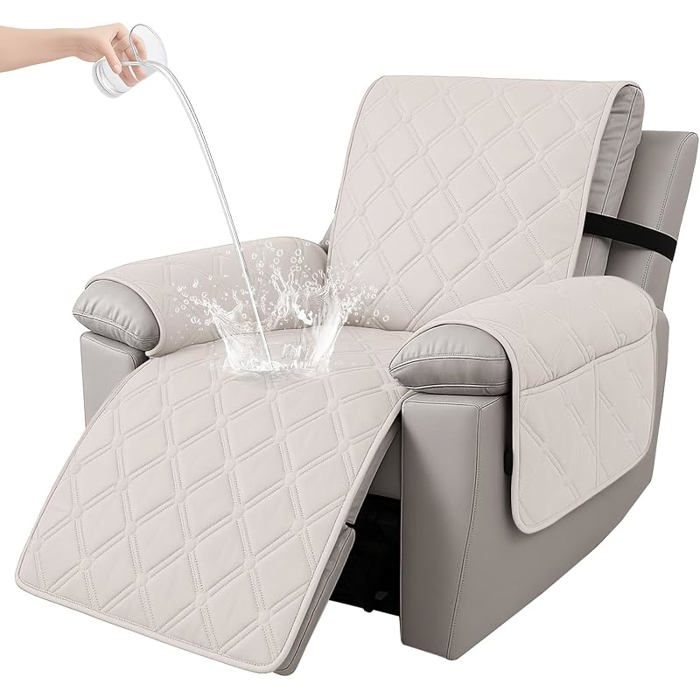 100% Étanche Fauteuil Inclinable ElectriqueAntidérapant Protection Fauteuil Grand 1 Grand 1 Pce Beige BEIGE HOUSSE DE FAUTEUIL