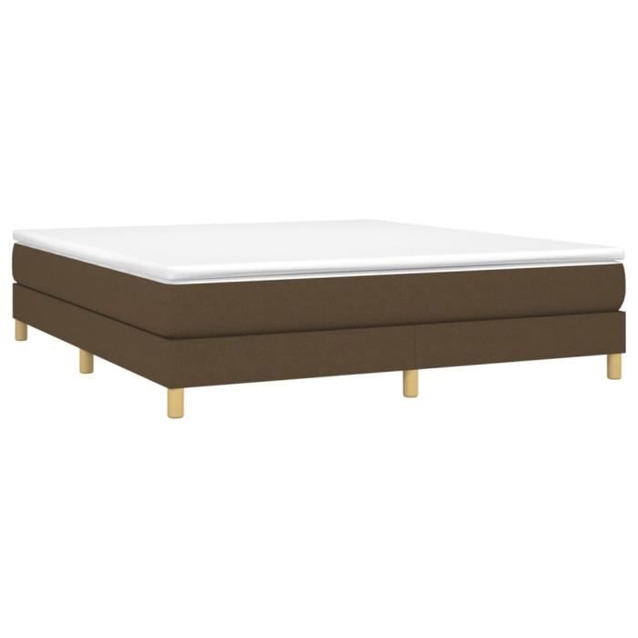 Sommier tapissier - AKOZON - 180x200 cm - Marron foncé - Lattes de contreplaqué - Pieds robustes