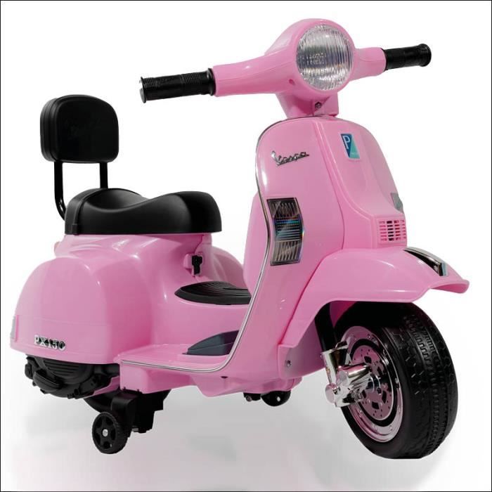 Vespa classique PX150 Mini officielle Rose - Moto électique pour enfant avec batterie